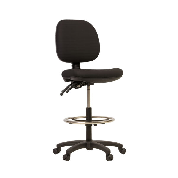 Fabric Draughtsmans Chair (Black)