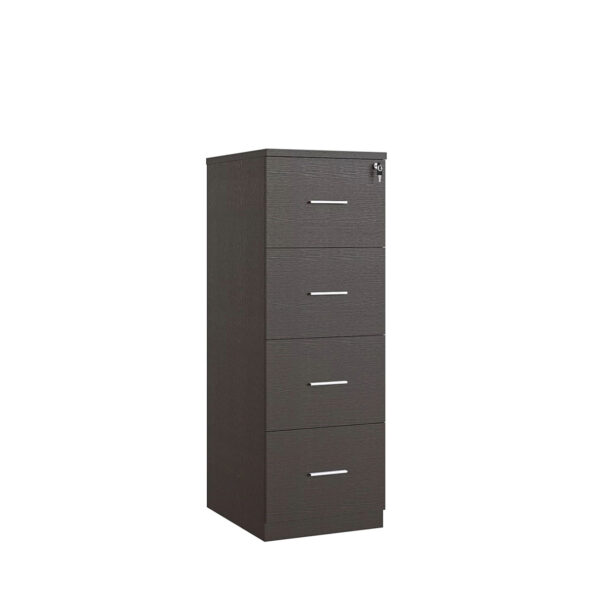 Lockable 4 Drawer Filing Cabinet (Wenge)