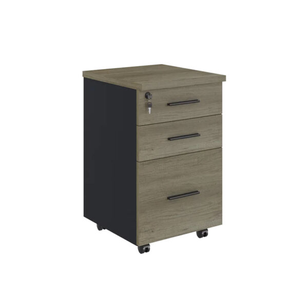 3 Drawer Mobile Pedestal Unit (Wood-look)