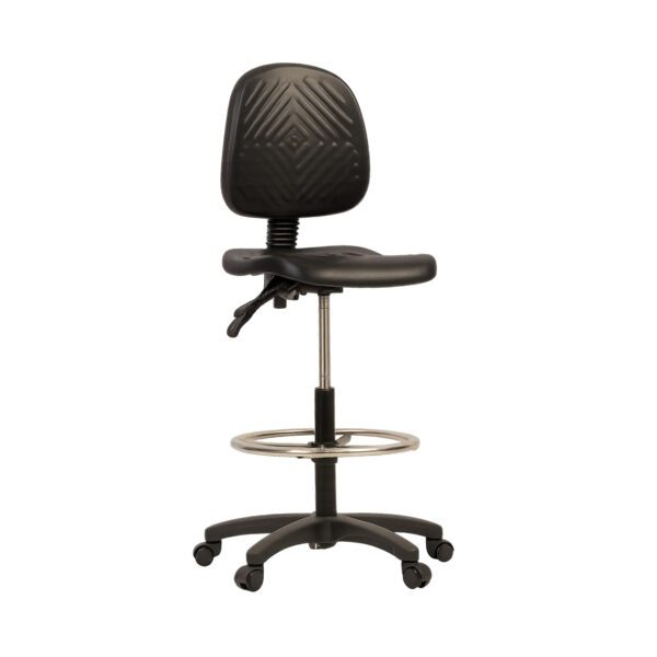 PU Draughtsmans Chair (Black)